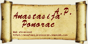 Anastasija Ponorac vizit kartica
